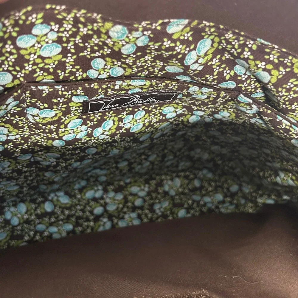 Vera Bradley Brown Quilted Briefcase‎ Messenger Laptop Bag Floral Lining
